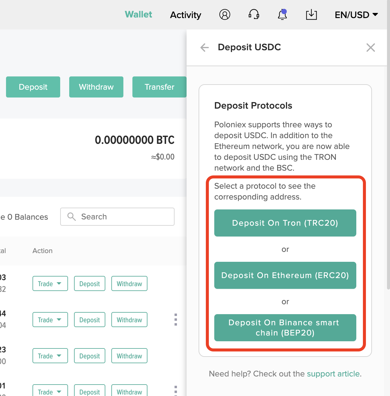 btc deposits directly to poloneix